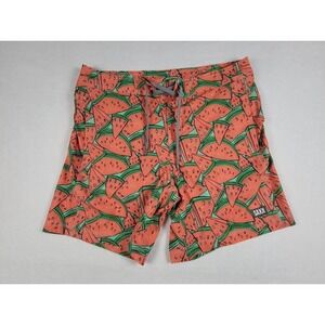 Saxx Betawave 2N1 Board Swim Shorts Men's 34 Lined Drawstring Watermelon Print‎